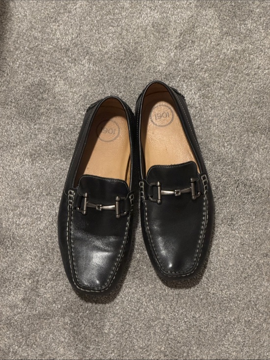 1901 Other - 1901 Black Leather Bit-Detail Slip-On Loafers
